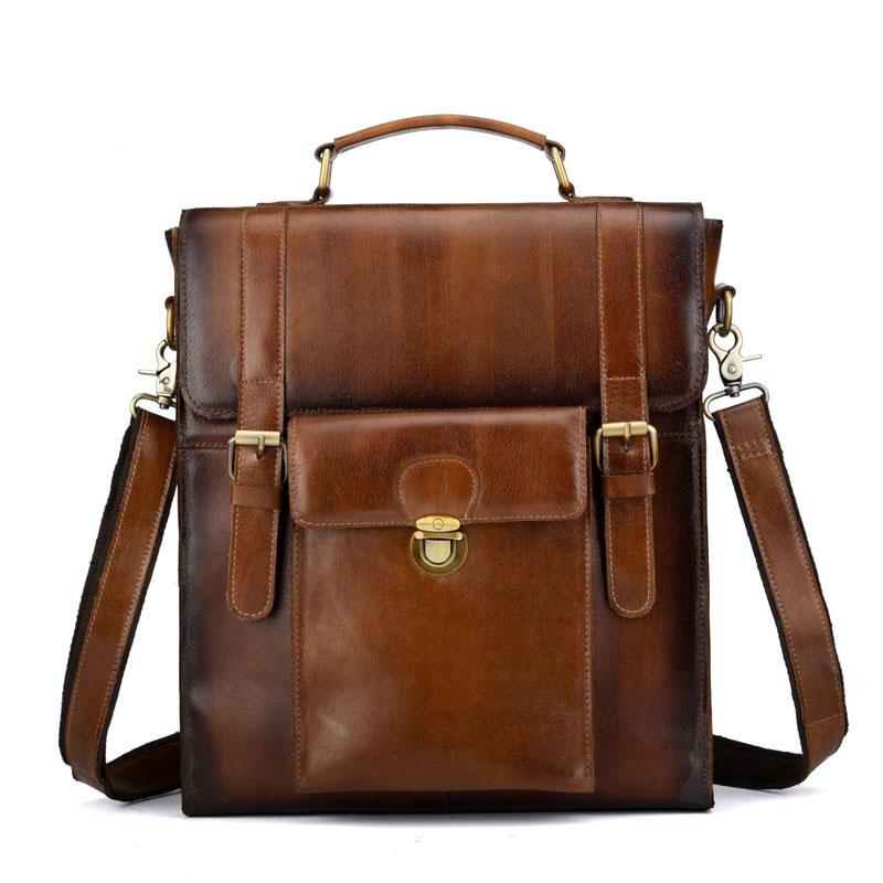 Cool Leather Mens Briefcase Messenger Bag Shoulder Bag Satchel Backpac ...