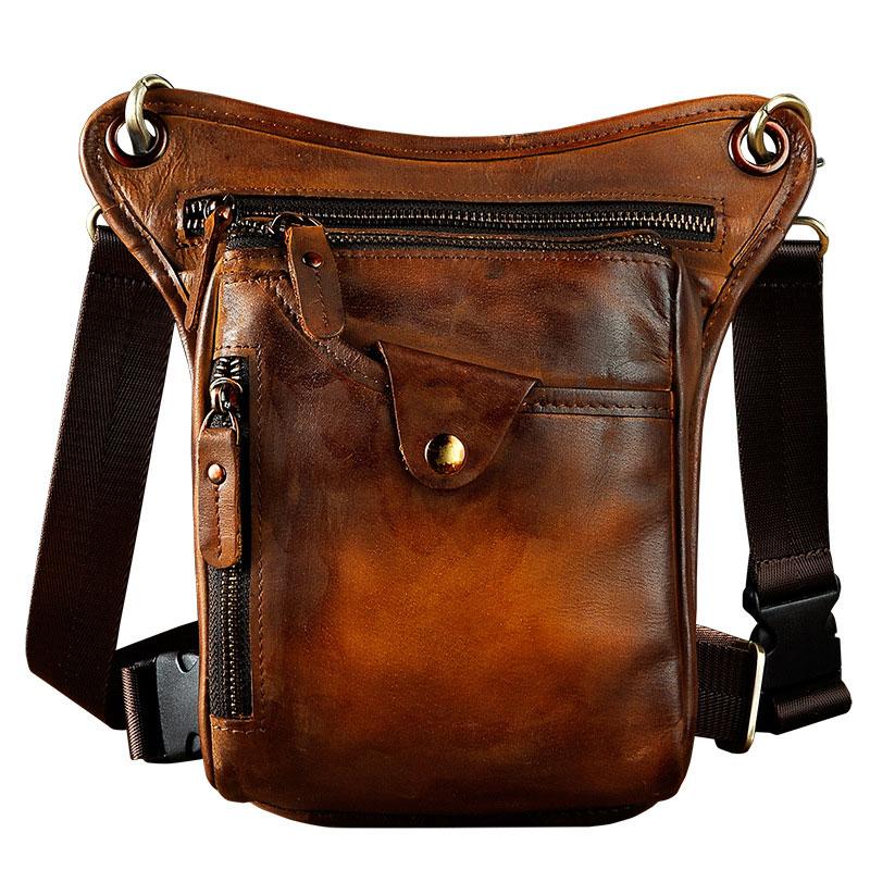 Cool Leather Biker Drop Leg Bag Mens Belt Pouch Waist Bag Shoulder Bag ...