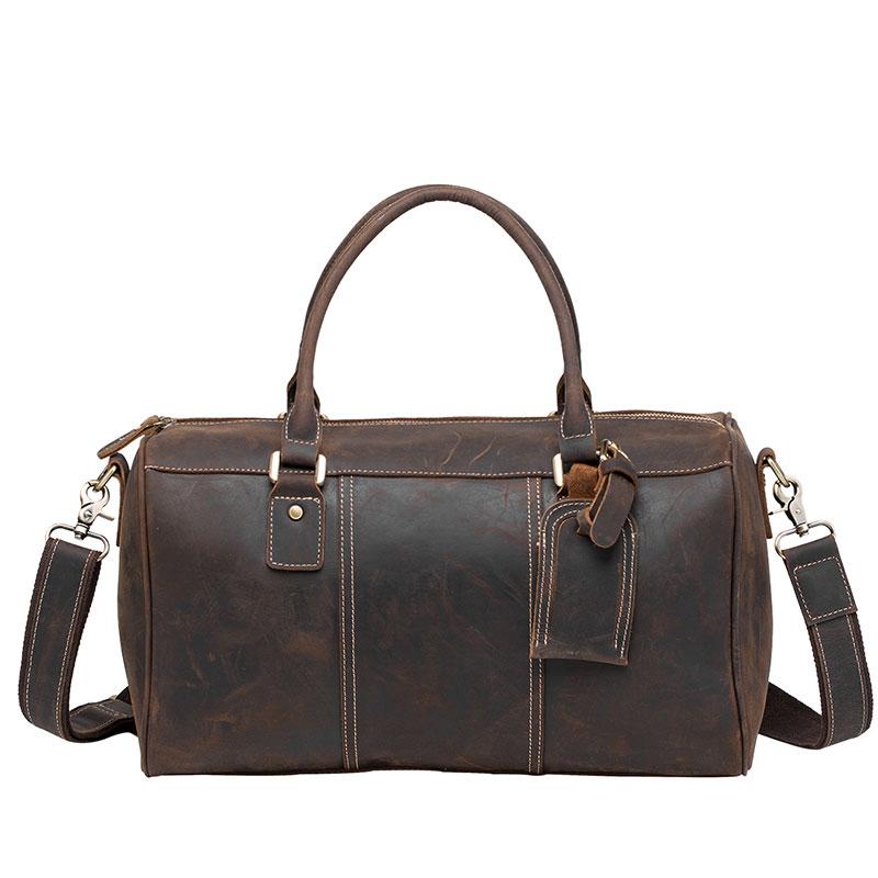 Cool Coffee Leather Mens Weekender Bags Vintage Travel Bags Duffle Bag ...