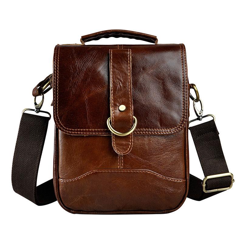 Cool Vintage Leather Mens Small Side Bag Messenger Bag Shoulder Bags f ...