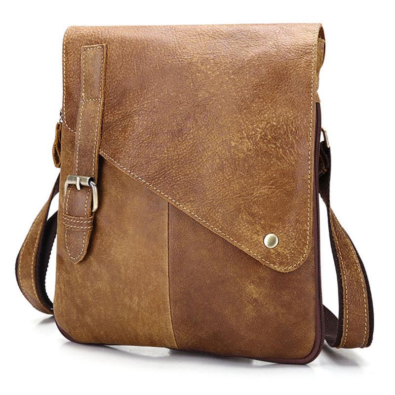 Cool Leather Mens Small Side Bag Messenger Bag Shoulder Bag for Men ...