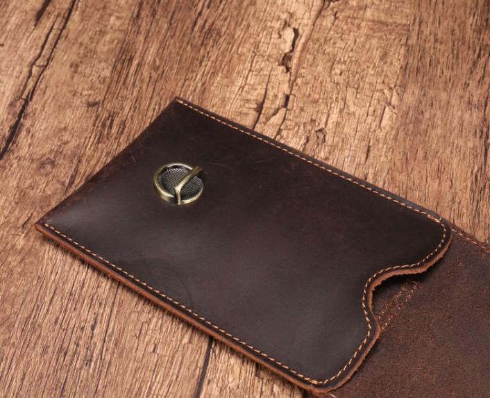 Cool Dark Brown Leather Mens Belt Pouch Mini Waist Bag Belt Bags For M ...