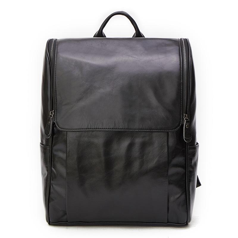Cool Leather Black Mens Large Brown Backpacks Travel Backpack 14inch L ...