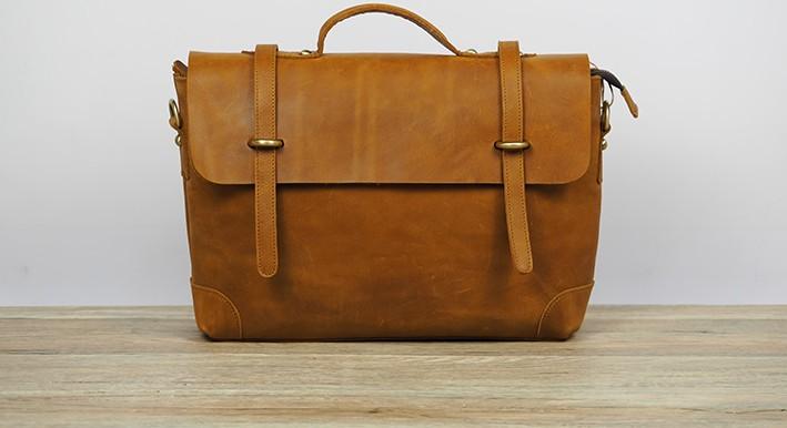 Cool Leather Mens 14inch Laptop Bag Briefcase Work Handbag Business Ba ...