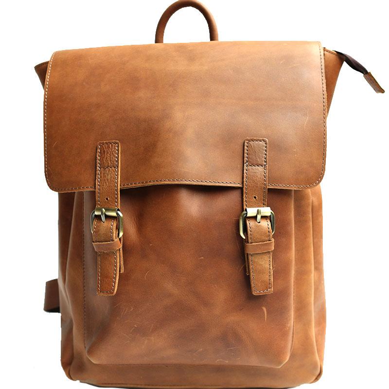 Cool Leather Mens Backpack Travel Backpack Laptop Backpack for men ...