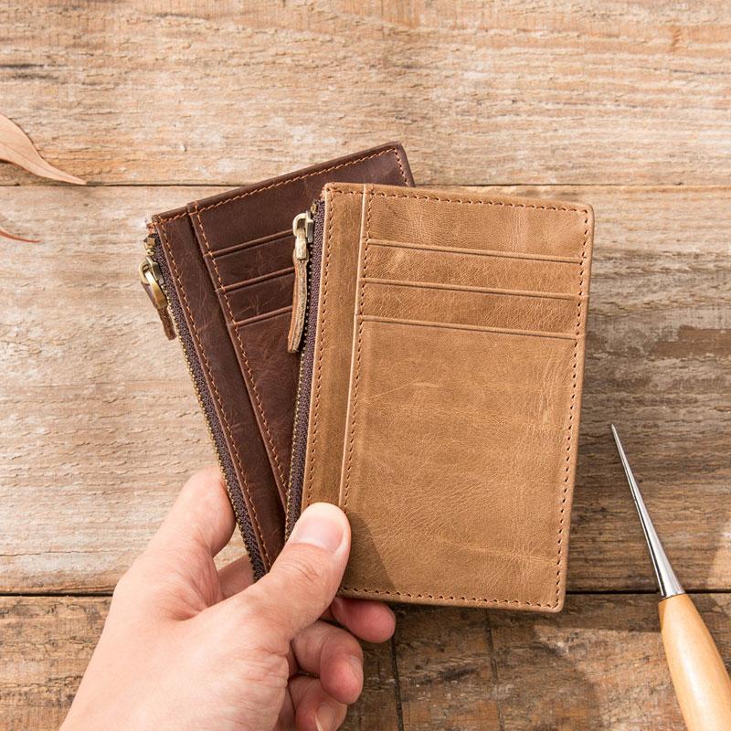 Cool Leather Mens Slim Front Pocket Wallet Small Wallets for Men – iChainWallets