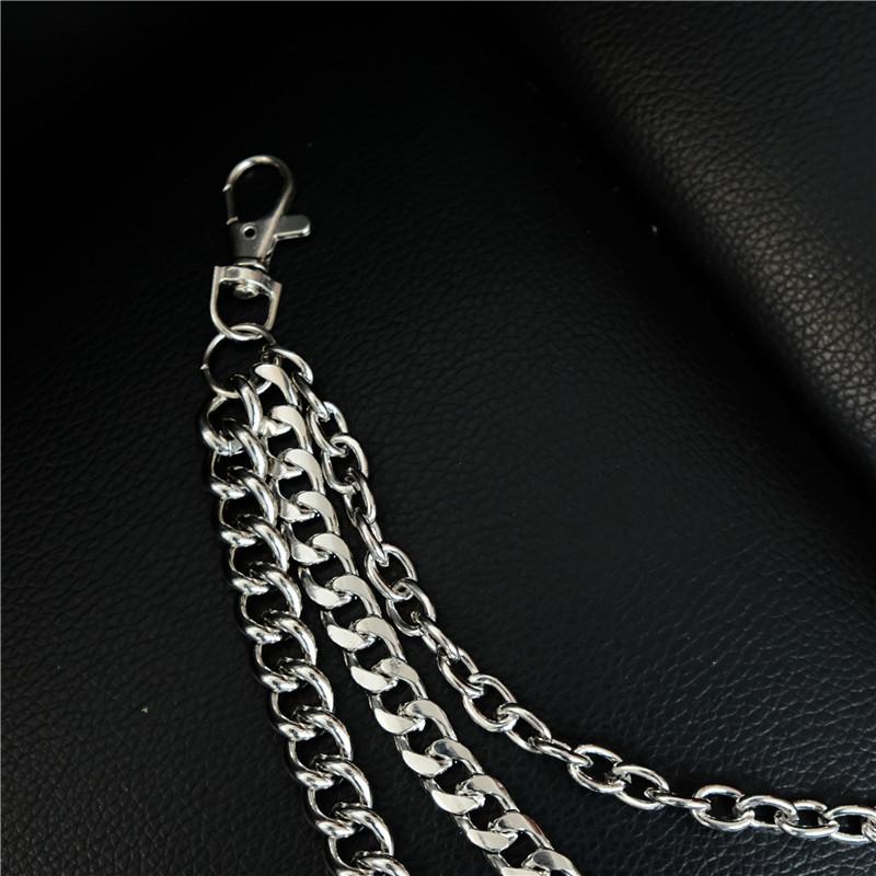 Cool Men's Silver Long Triple Pants Chain Punk Long Biker Wallet Chain ...