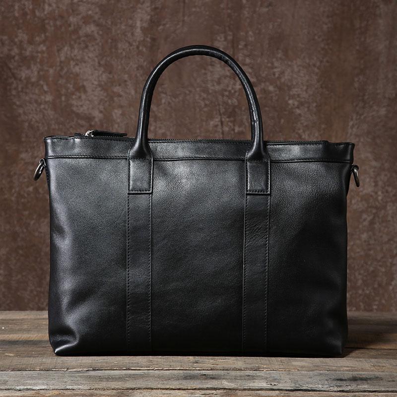 mens black leather work bag