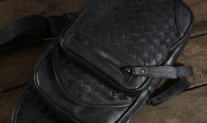 Handmade Leather Braided Mens Cool Chest Bag Sling Bag Crossbody Bag T ...