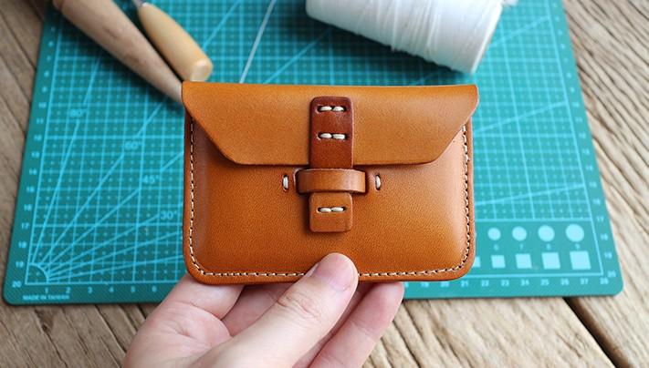 Handmade Leather Mens Card Wallets Front Pocket Wallet Small Change Wa – iChainWallets