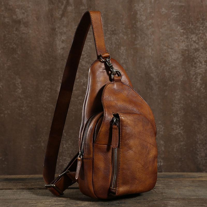 handmade leather sling bag