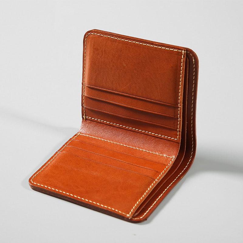 Handmade Leather Mens Slim Cool Short Leather Wallet Men Small Wallets – iChainWallets