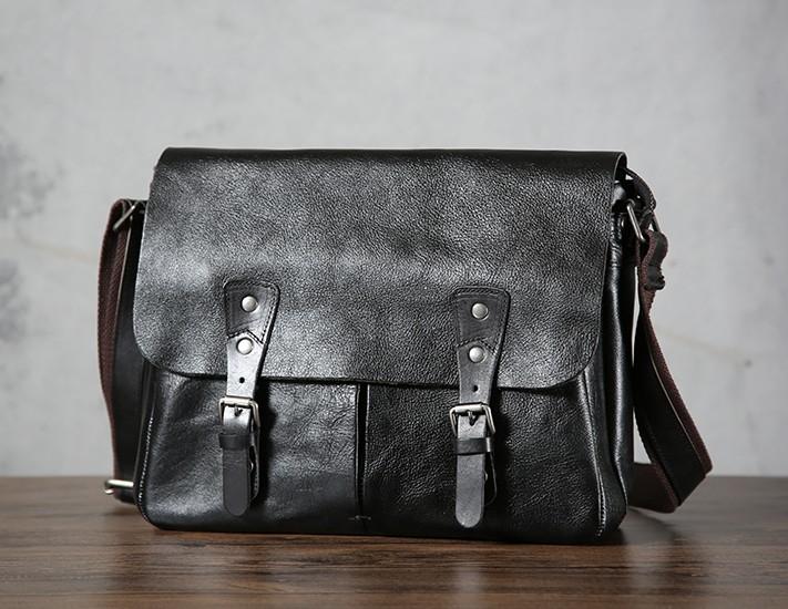 Handmade Vintage Leather Mens Cool Shoulder Bag Messenger Bag Chest Ba ...