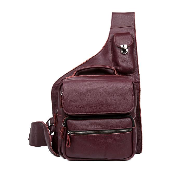 Leather Mens Cool Sling Bag Crossbody Bag Chest Bag for men – iChainWallets