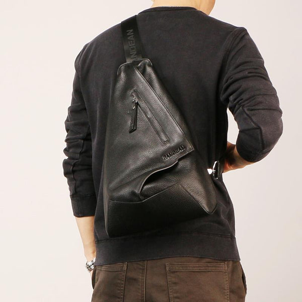 Leather Mens Sling Bag Sling Shoulder Bag Sling Backpack for men ...