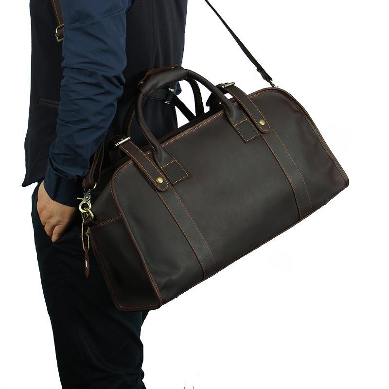 Cool Vintage Leather Mens Overnight Bag Weekender Bags Travel Bag Duff ...