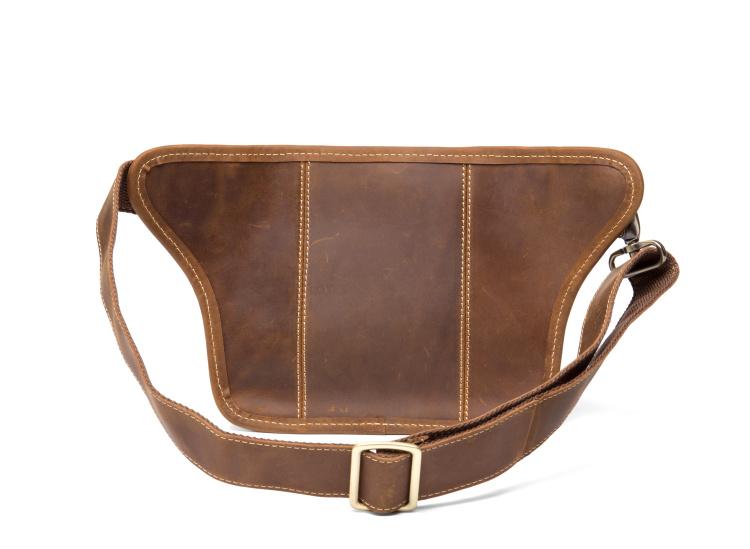Cool Brown Leather Fanny Pack Mens Waist Bags Hip Pack Belt Bag Bumbag ...