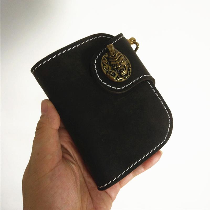 [On Sale] Handmade Mens Leather Small Biker Chain Wallet Cool Short Bi – iChainWallets