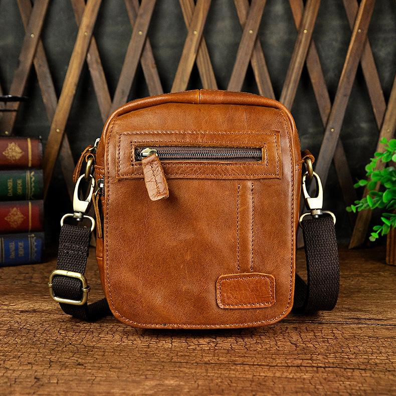 Small Mens Leather Belt Pouch Side Bag Belt Case Waist Pouch Holster f ...