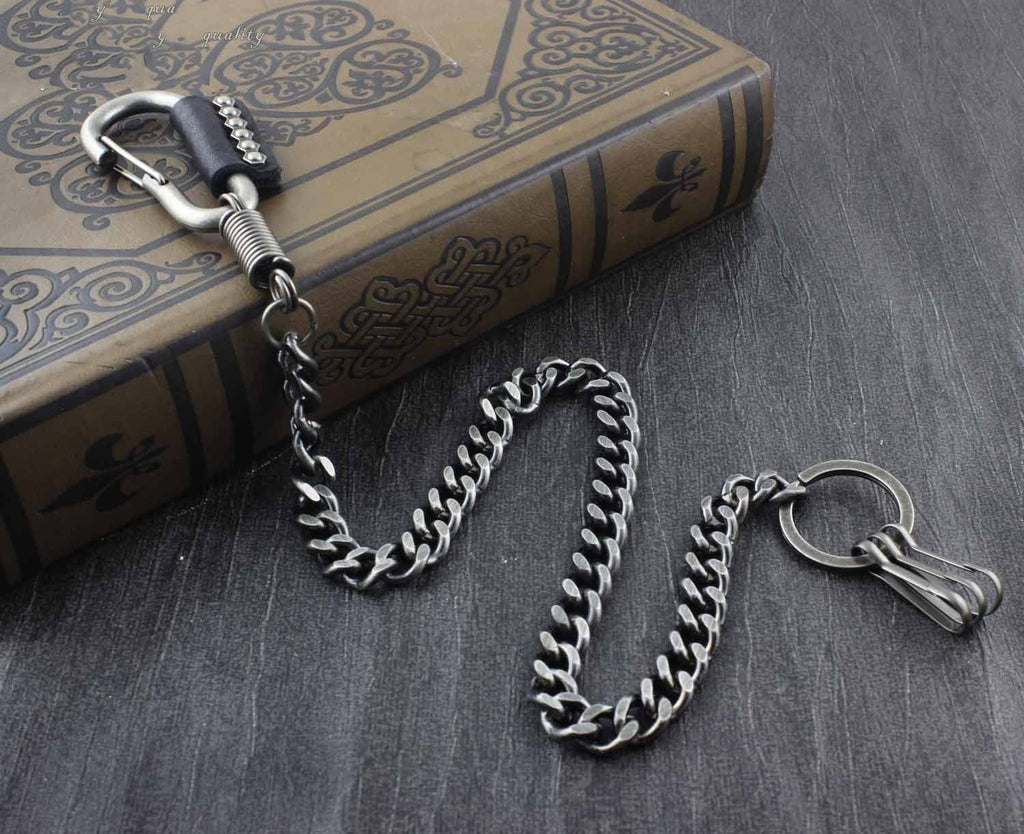 BADASS SILVER STAINLESS STEEL MENS KEY CHAINs CHAIN PANTS CHAIN WALLET ...