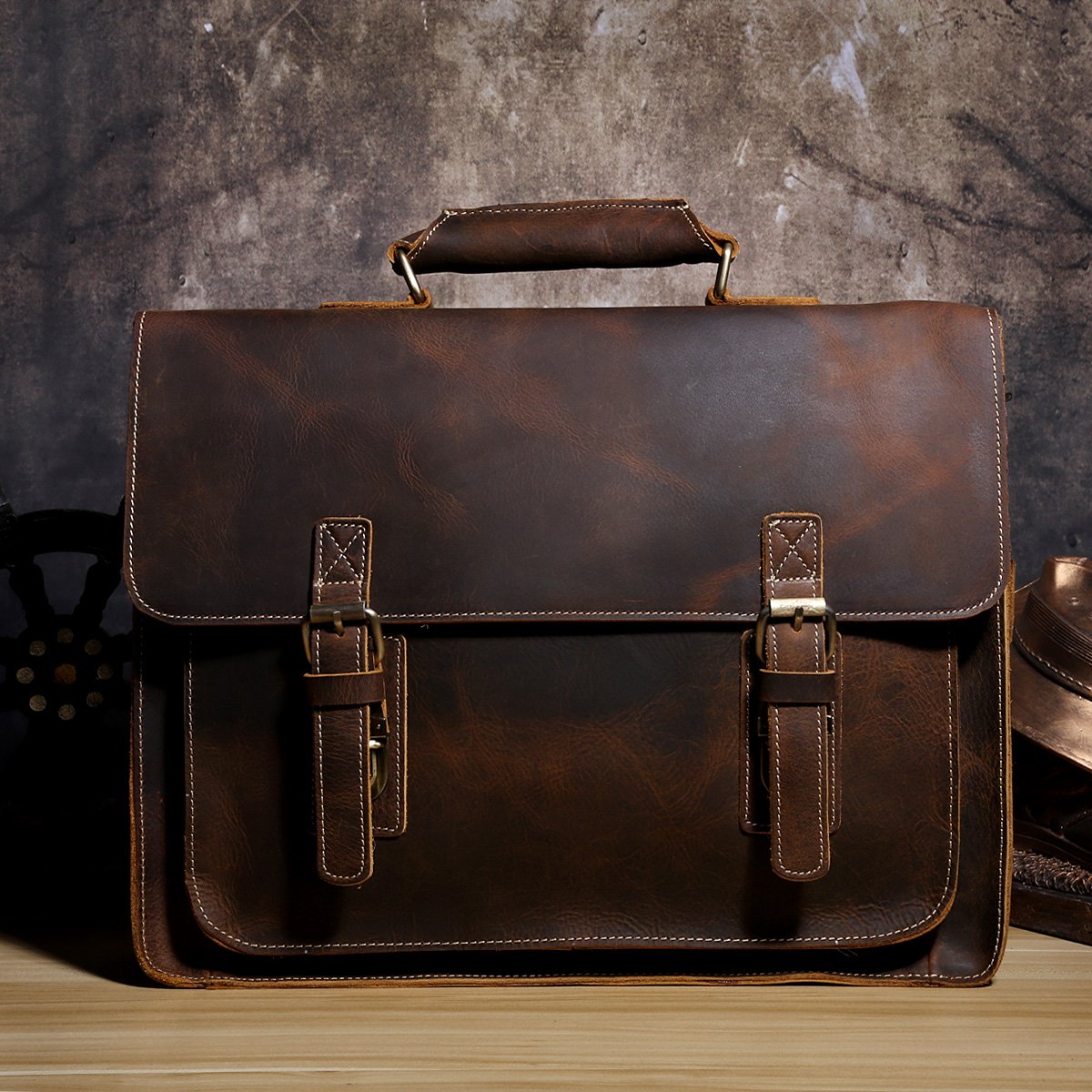 Genuine Leather Mens Cool Messenger Bag Briefcase Chest Bag Bike Bag C ...