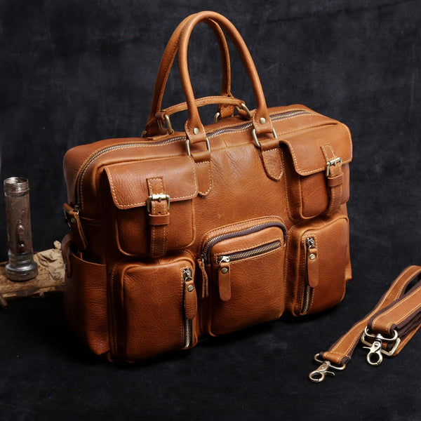 Genuine Leather Mens Cool Weekender Bag Travel Bag Duffle Bags Briefca ...