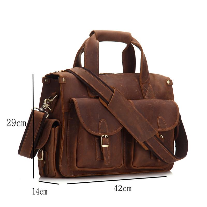 Genuine Leather Mens Cool Messenger Bag Work Bag Satchel Bag Briefcase ...