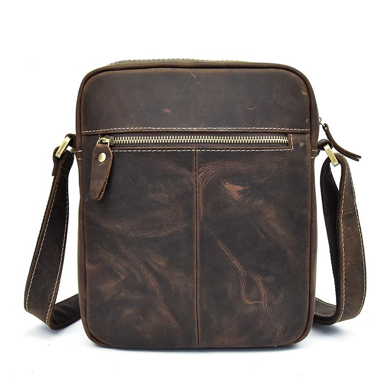 Handmade Leather Mens Cool Small Messenger Bag iPad Bag Chest Bag Bike ...