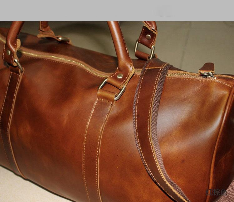 Genuine Leather Mens Cool Weekender Bag Travel Bag Duffle Bags Overnig ...