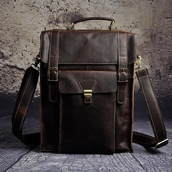 Cool Leather Mens Briefcase Messenger Bag Shoulder Bag Satchel Backpac ...