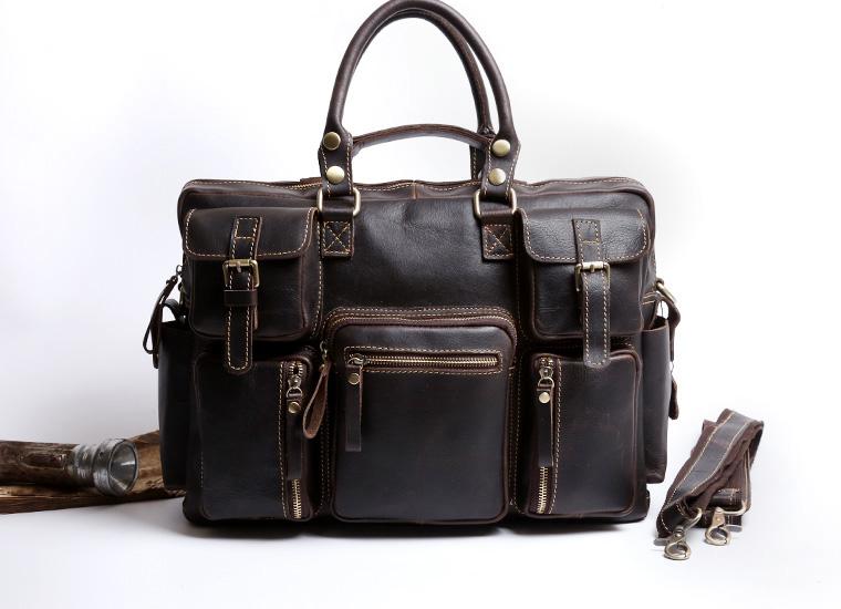 Genuine Leather Mens Cool Weekender Bag Travel Bag Duffle Bags Briefca ...