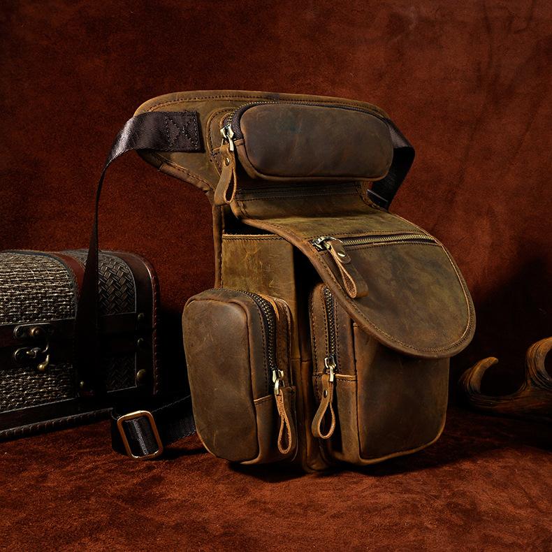 Handmade Leather Mens Waist Bag Hip Pack Belt Bag Fanny Pack Bumbag Ch ...