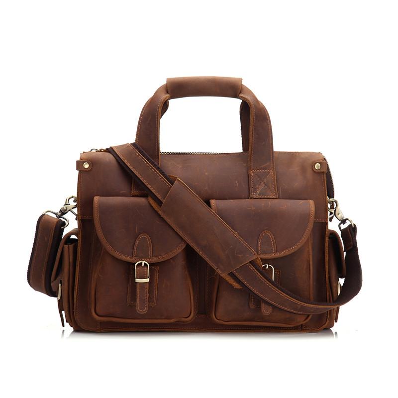Genuine Leather Mens Cool Messenger Bag Work Bag Satchel Bag Briefcase ...