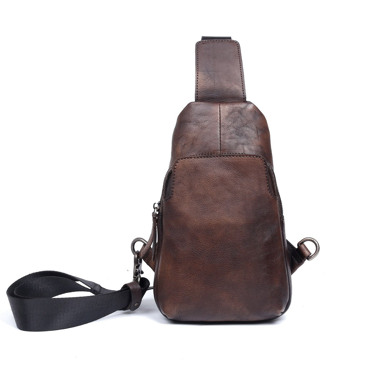 Handmade Genuine Leather Mens Cool Chest Bag Sling Bag Crossbody Bag T ...