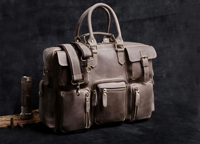 Genuine Leather Mens Cool Weekender Bag Travel Bag Duffle Bags Briefca ...