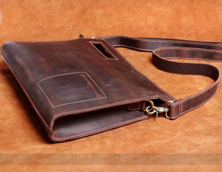 Genuine Leather Mens Cool Messenger Bag Clutch Bag Chest Bag Bike Bag ...