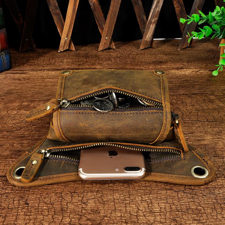 Cool Mens Leather Belt Pouch Small Shoulder Bag Waist Bag BELT BAG For ...