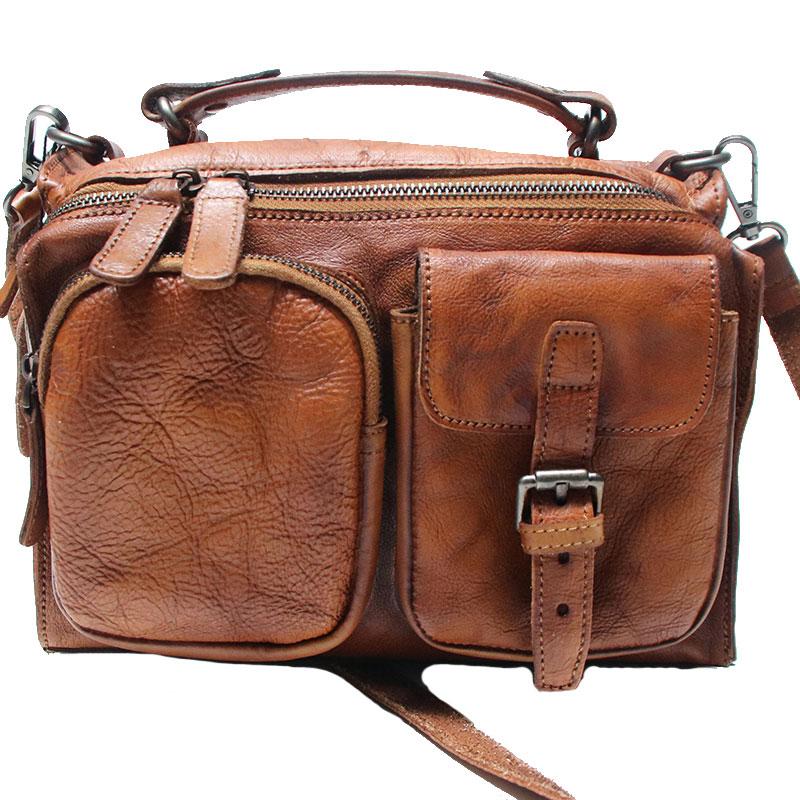 Vintage Brown Leather Mens Messenger Bag Handbag Shoulder Bag for men ...