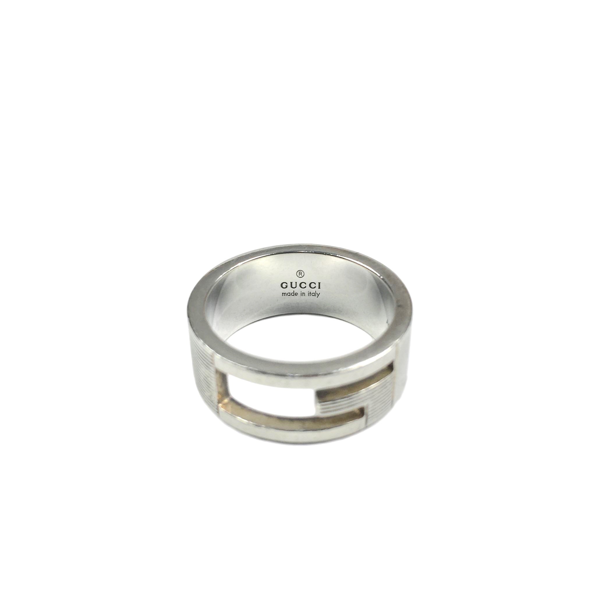 Gucci Silver G Cut Out Ring, Size: 14 – purchasegarments