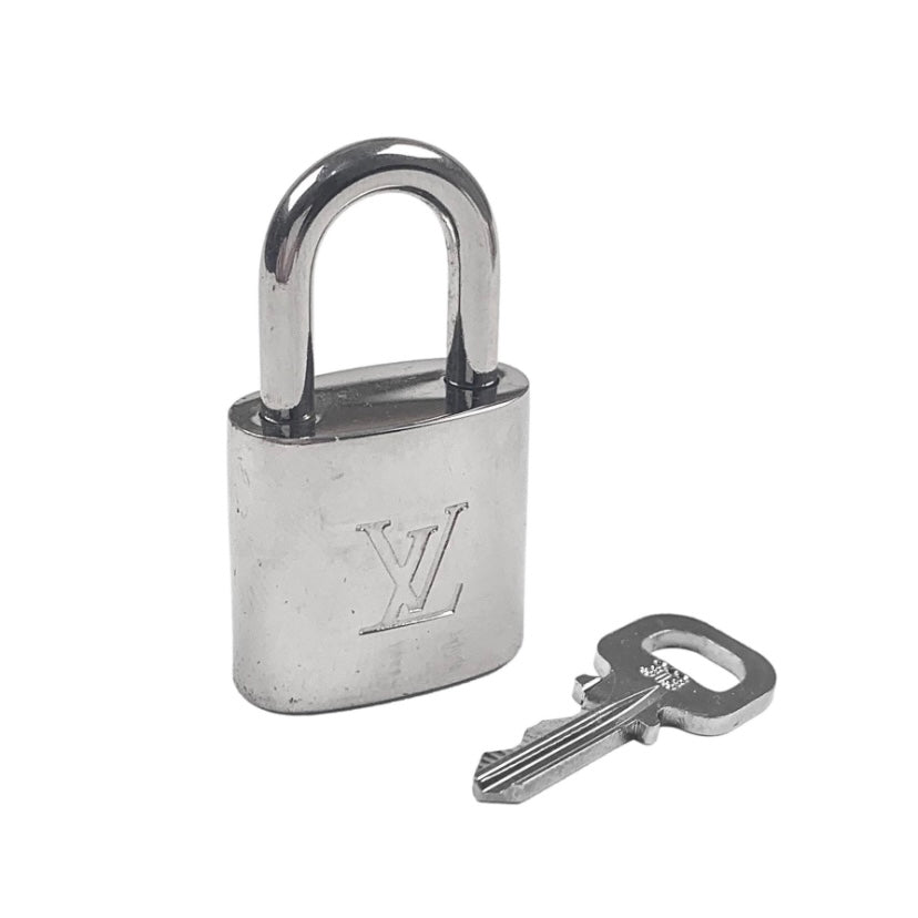 Louis Vuitton Lock & Key Set Silver Padlock Number 310