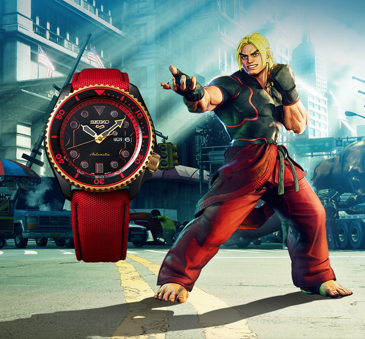 SEIKO 5 SPORTS STREET FIGHTER V LIMITED EDITION GUILE MODEL SBSA081 MADE IN  JAPAN JDM – japan-select