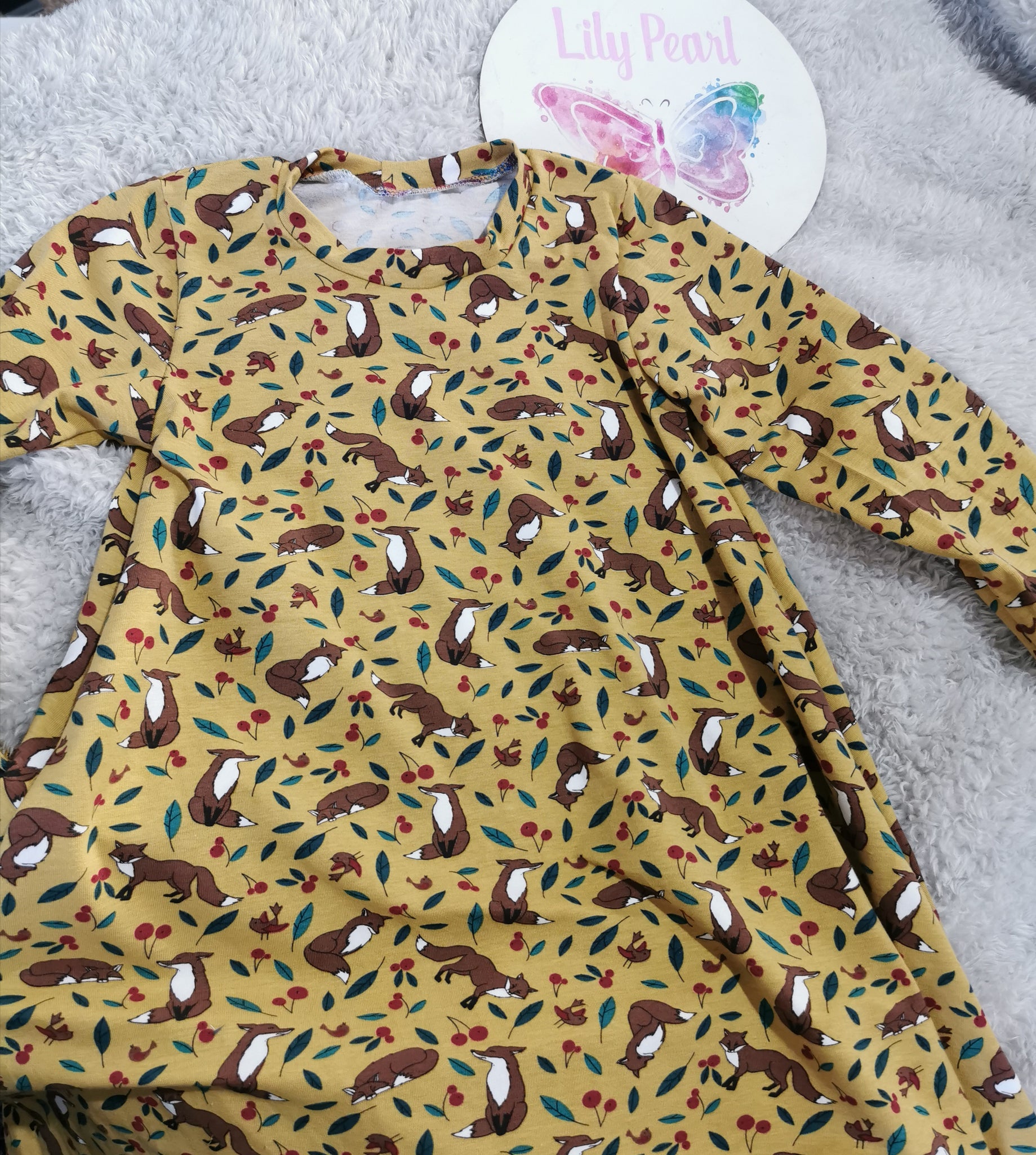 4-5years tshirt dress foxes - ready to post