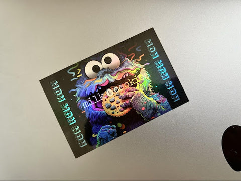 cookie monster holographic sticker