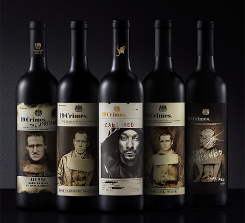 19 Crimes wine bottles.