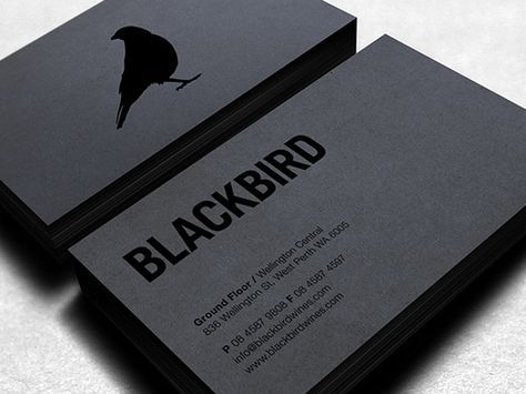 Blackbird all black business card.