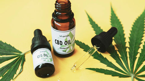 CBD oil bottles.