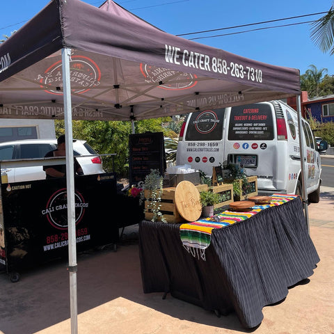 Cali Craft Tacos concession tent and table. 