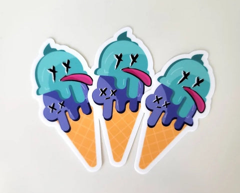 Colorful stickers of ice cream.