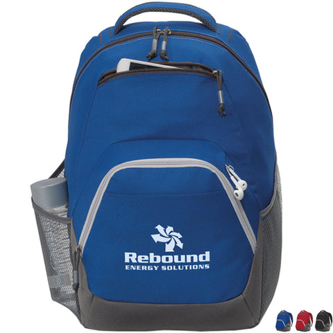 Custom blue backpack. 