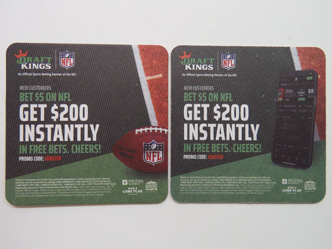 DraftKings coaster with promo code.